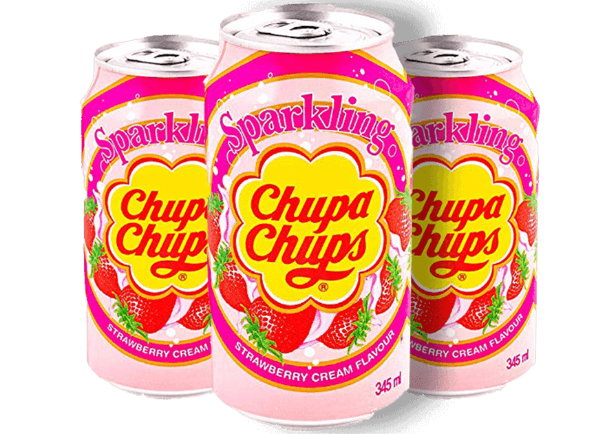 CHUPA CHUPS 0,345l Strawberry Cream Carbonated Drink - 24 cans | Vinco